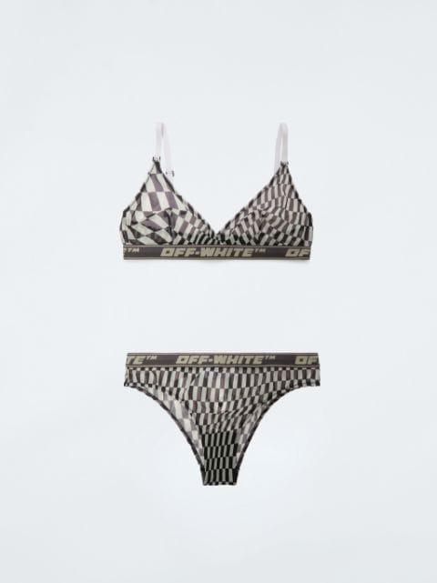 Optical-print mesh lingerie set by OFF-WHITE