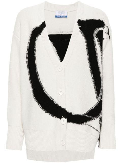 Ow Maxi Logo wool cardigan by OFF-WHITE