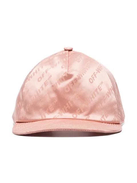 Pink Satin Finish Logo Baseball Cap by OFF-WHITE