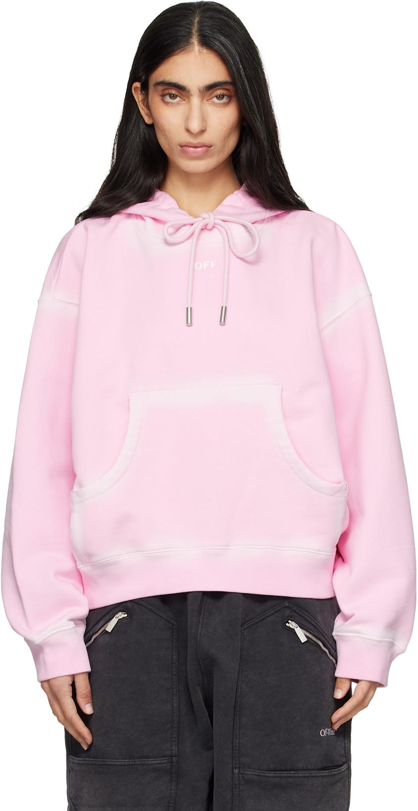 Pink Spray Off Stamp Over Hoodie by OFF-WHITE
