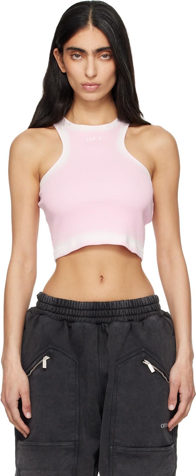 Pink Spray Off Stamp Tank Top by OFF-WHITE