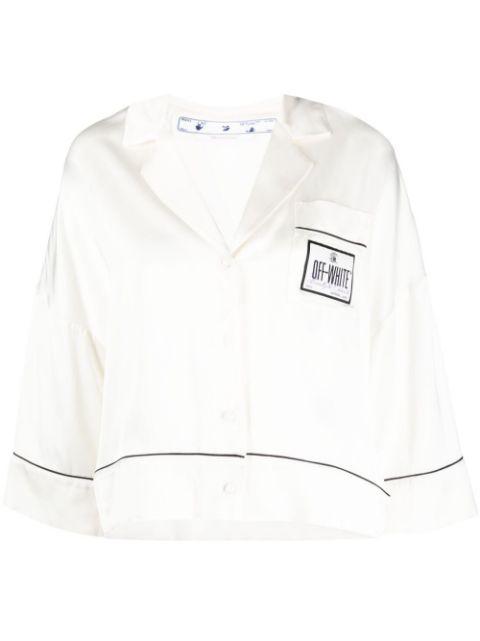 Satin Pajama Crop Shirt by OFF-WHITE