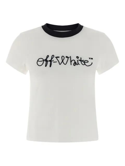 Script logo-embroidered T-shirt by OFF-WHITE