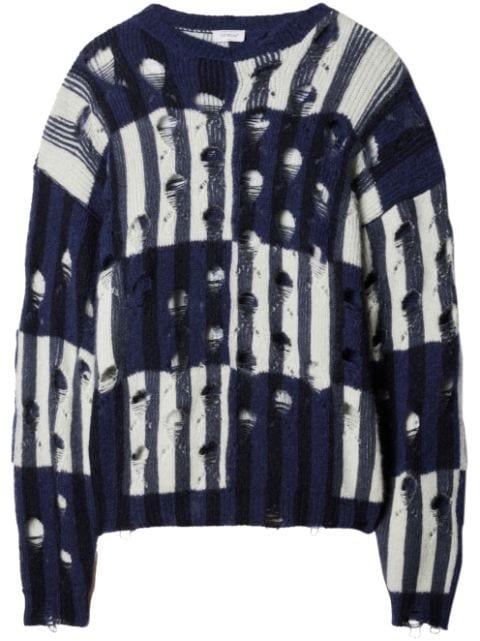 Shibori distressed knitted jumper by OFF-WHITE