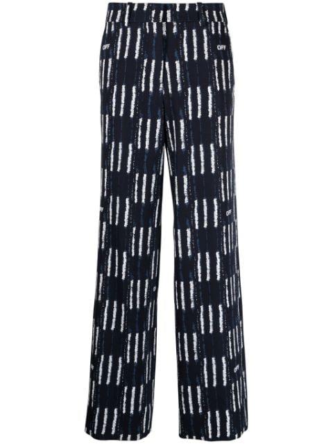 Shibori graphic-print wide-leg trousers by OFF-WHITE