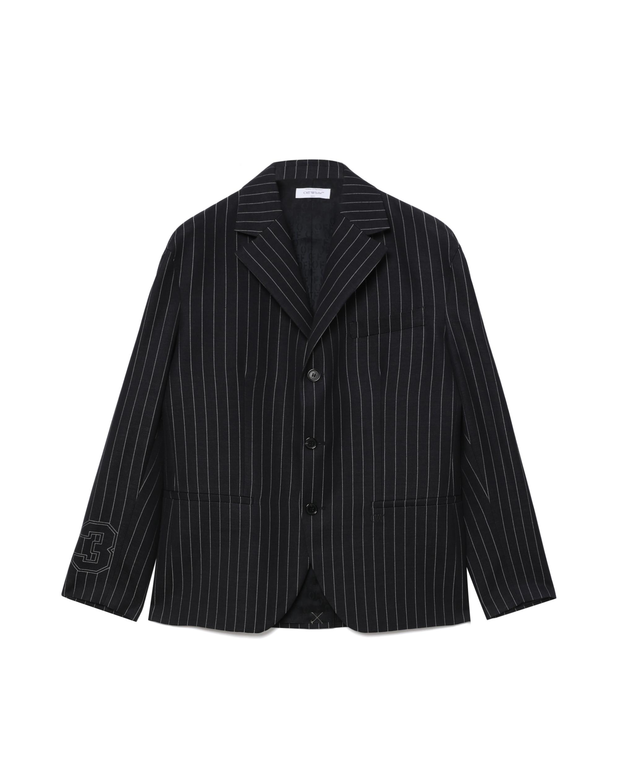 Pinstripe wool-blend slim blazer by OFF-WHITE(TM)