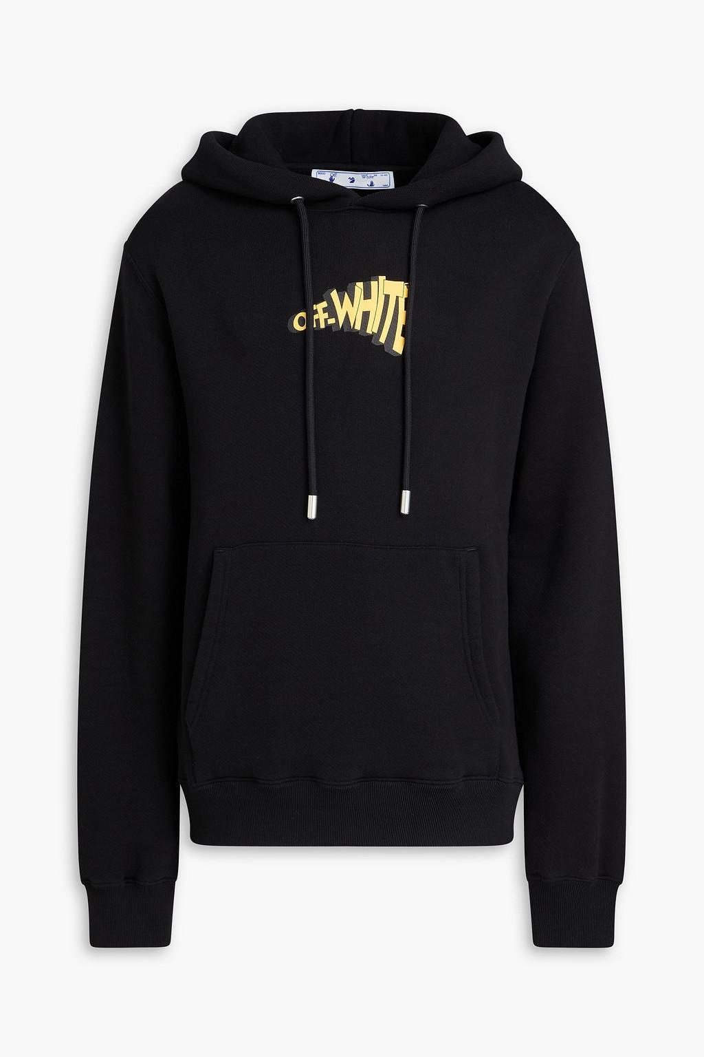 Printed French cotton-terry hoodie by OFF-WHITE(TM) Printed French cotton-terry hoodie by OFF-WHITE(TM)
