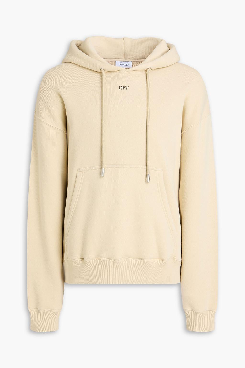 Printed French cotton-terry hoodie by OFF-WHITE(TM) Printed French cotton-terry hoodie by OFF-WHITE(TM)