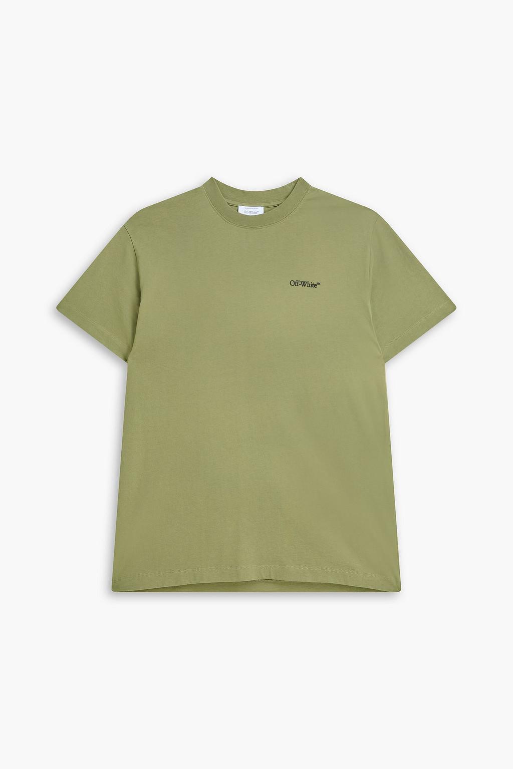 Printed cotton-jersey T-shirt by OFF-WHITE(TM) Printed cotton-jersey T-shirt by OFF-WHITE(TM)