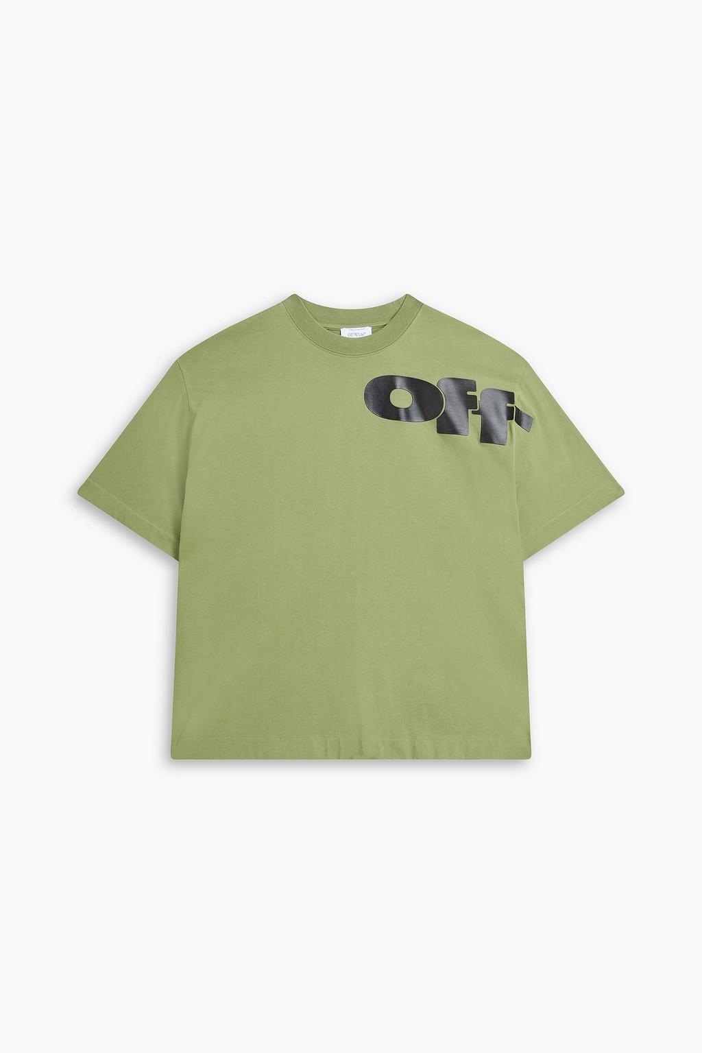 Printed cotton-jersey T-shirt by OFF-WHITE(TM) Printed cotton-jersey T-shirt by OFF-WHITE(TM)