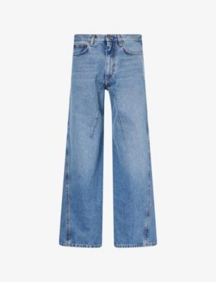 Twisted Flared-Leg Denim Jeans by OFF-WHITE