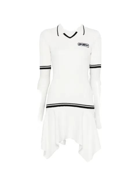 V-neck ribbed mini dress by OFF-WHITE