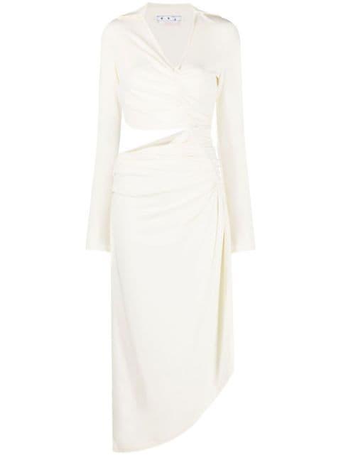 Vi-Crepe draped midi dress by OFF-WHITE