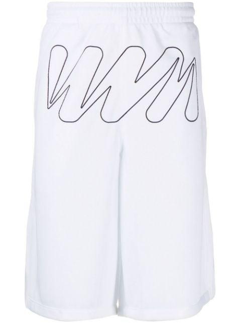 Wave Outl Diagonal mesh shorts by OFF-WHITE