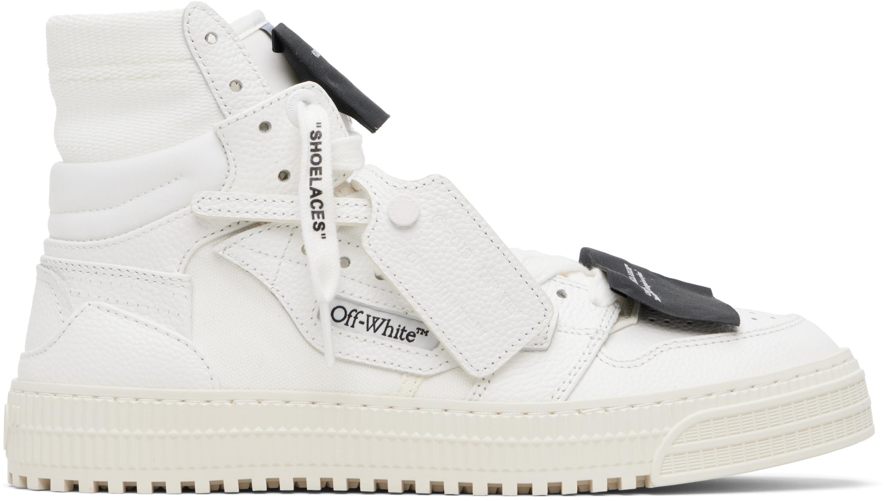 White 3.0 Court High Top Sneakers by OFF-WHITE