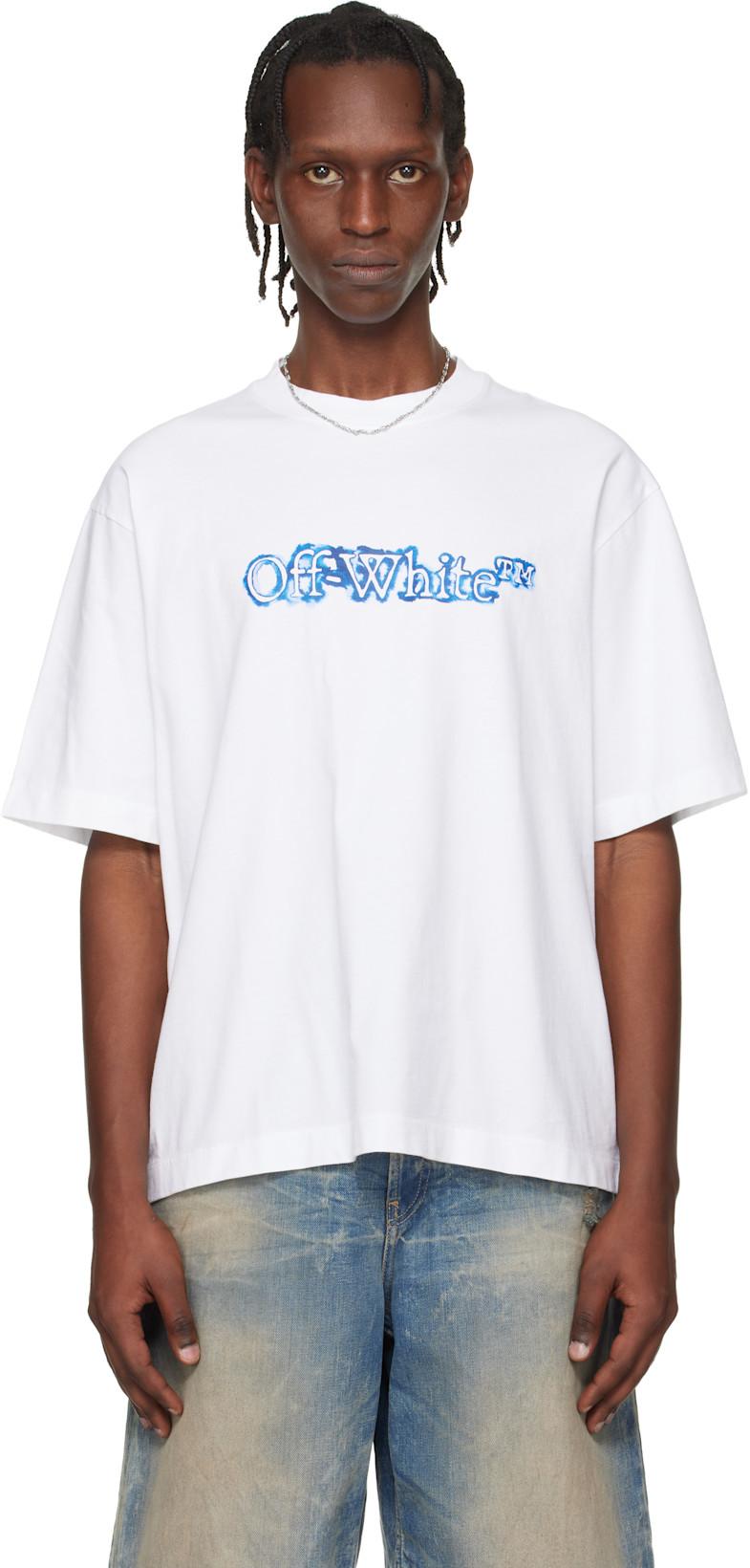 White Cloudy Arrow Skate Logo T-shirt by OFF-WHITE