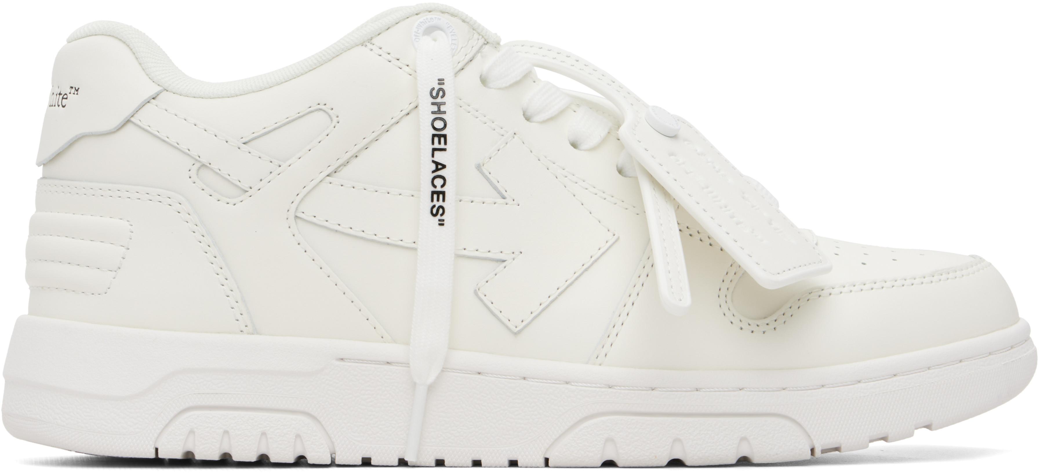White 'Out Of Office' Calf Leather Sneakers by OFF-WHITE