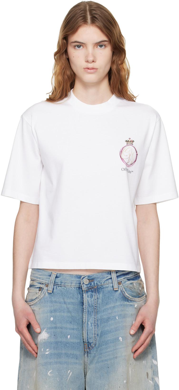 White Royal Crown Boxy T-shirt by OFF-WHITE