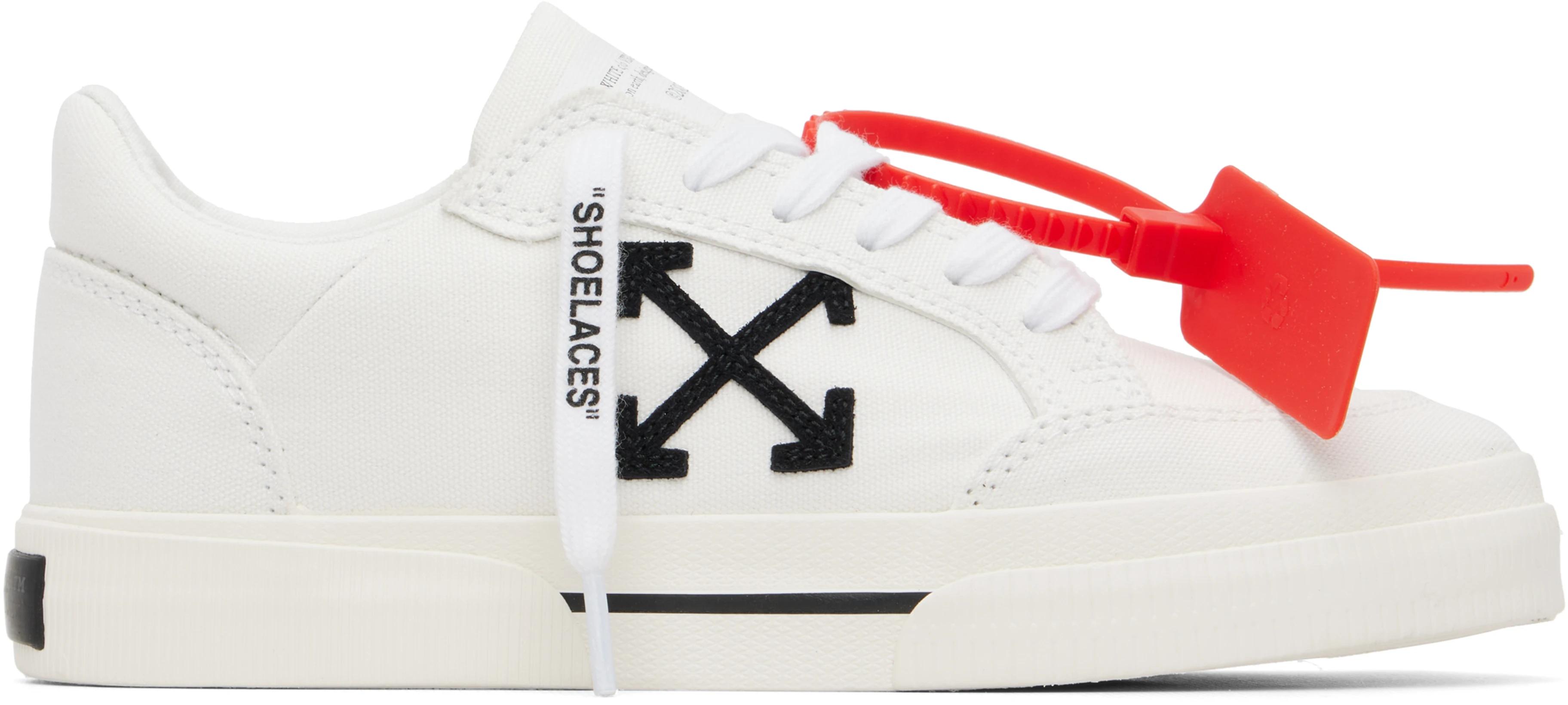 White Vulcanized Low Canvas Sneakers by OFF-WHITE