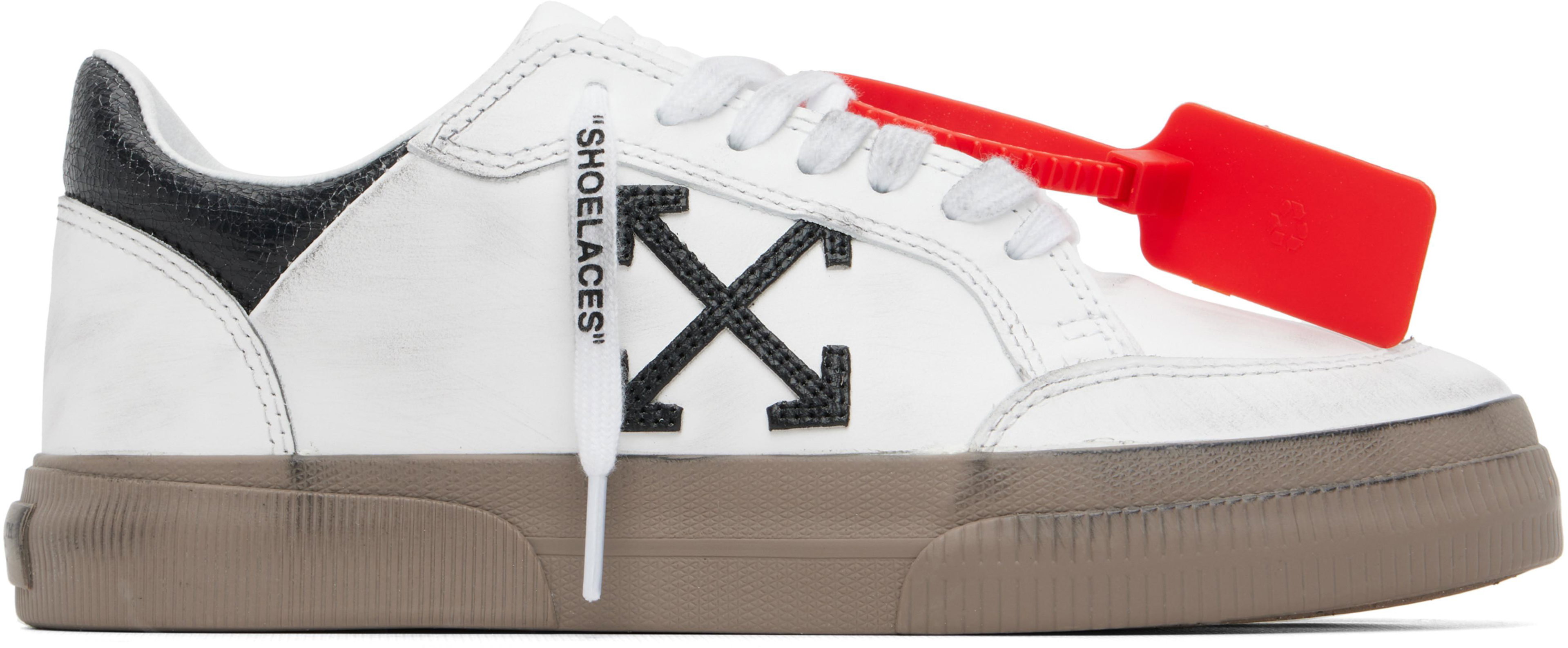 White Vulcanized Low Vintage Sneakers by OFF-WHITE
