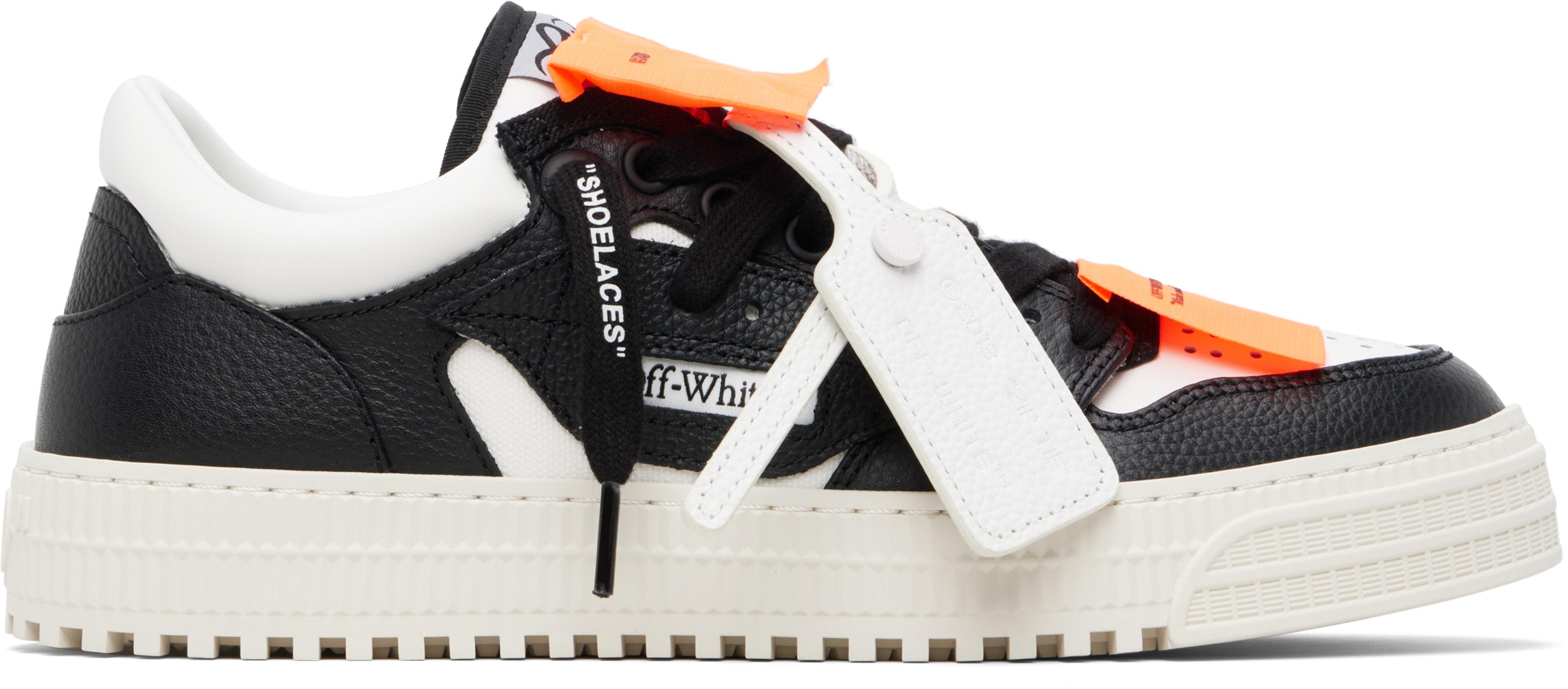 White & Black 3.0 Court Low Top Sneakers by OFF-WHITE