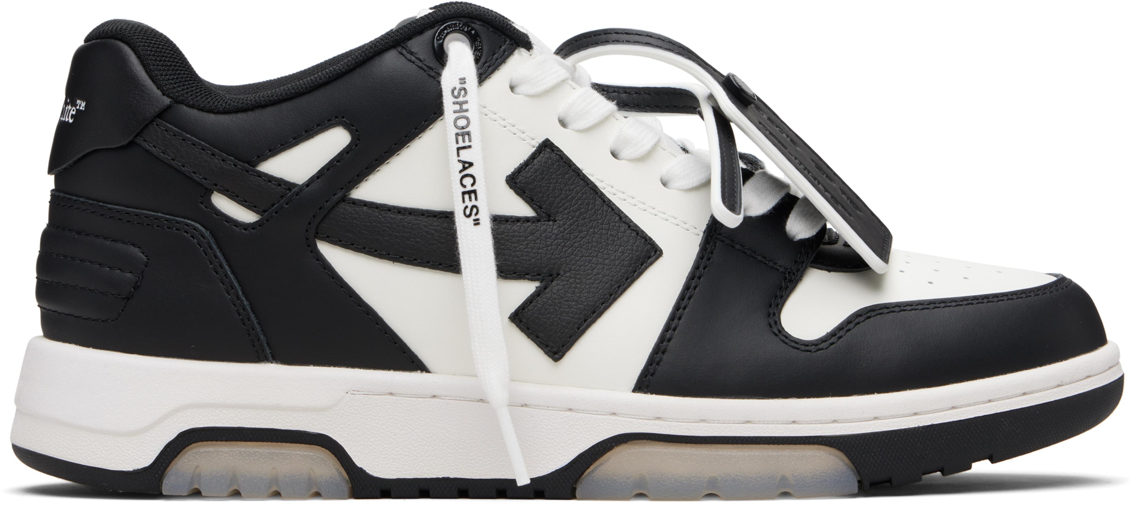 White & Black Out Of Office Calf Leather Sneakers by OFF-WHITE