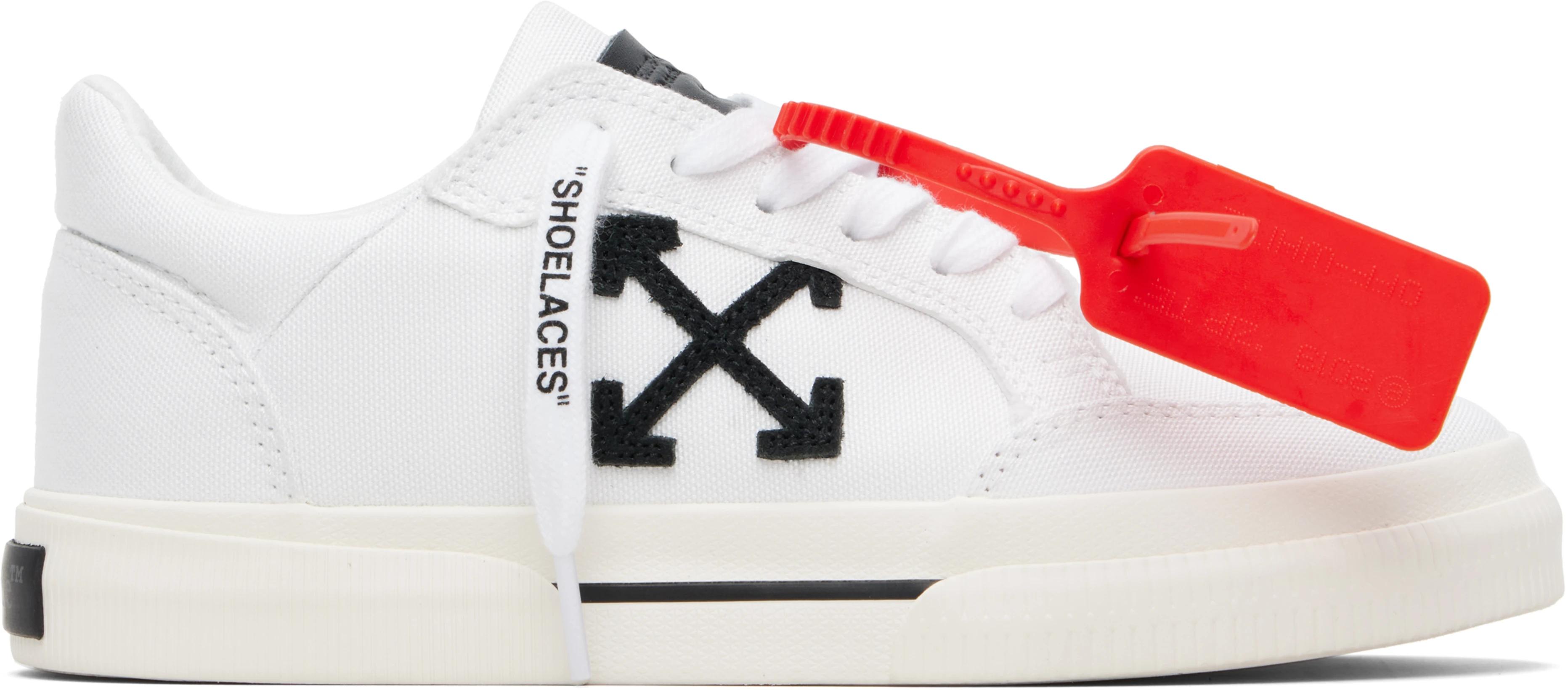White & Black Vulcanized Low Sneakers by OFF-WHITE