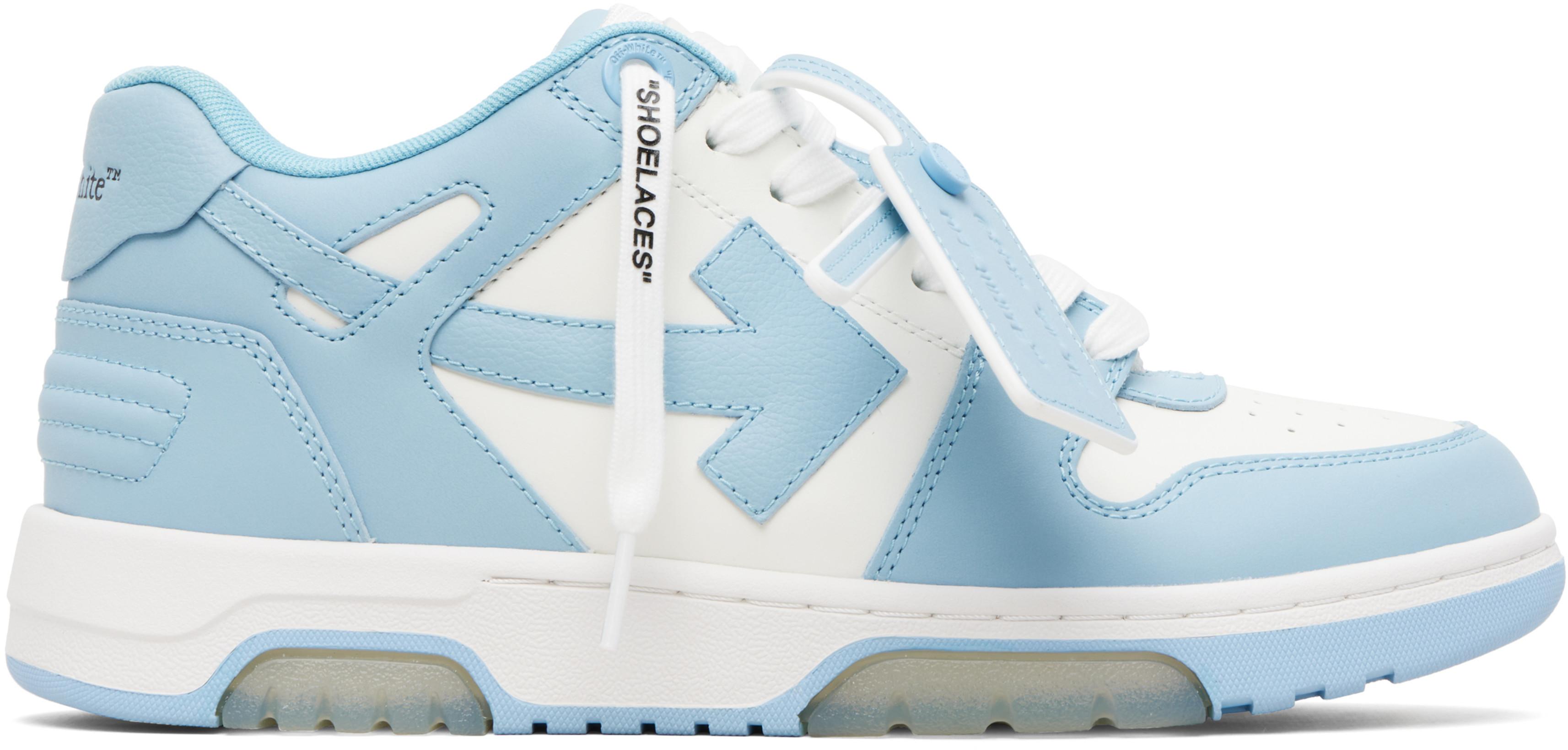 White & Blue Out Of Office Sneakers by OFF-WHITE