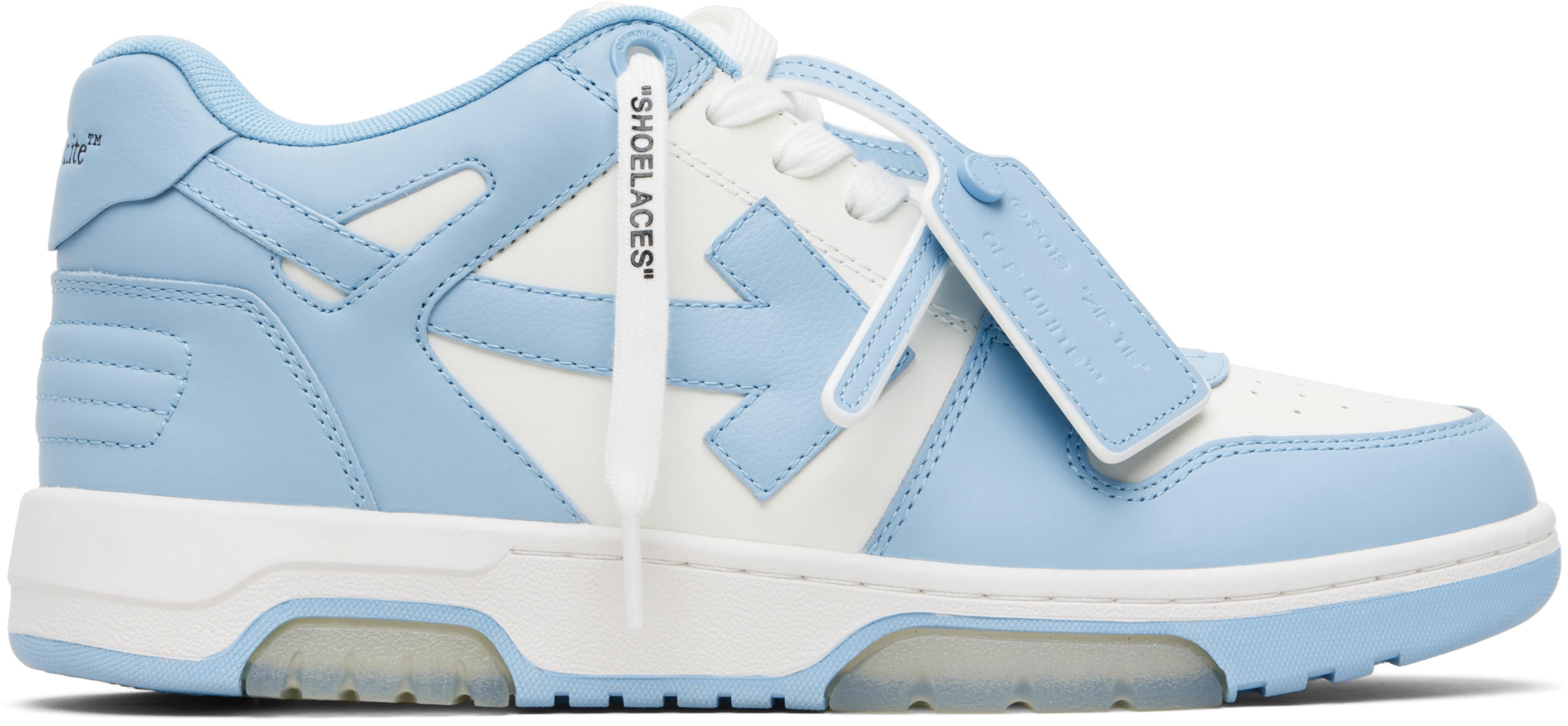White & Blue Out Of Office Sneakers by OFF-WHITE