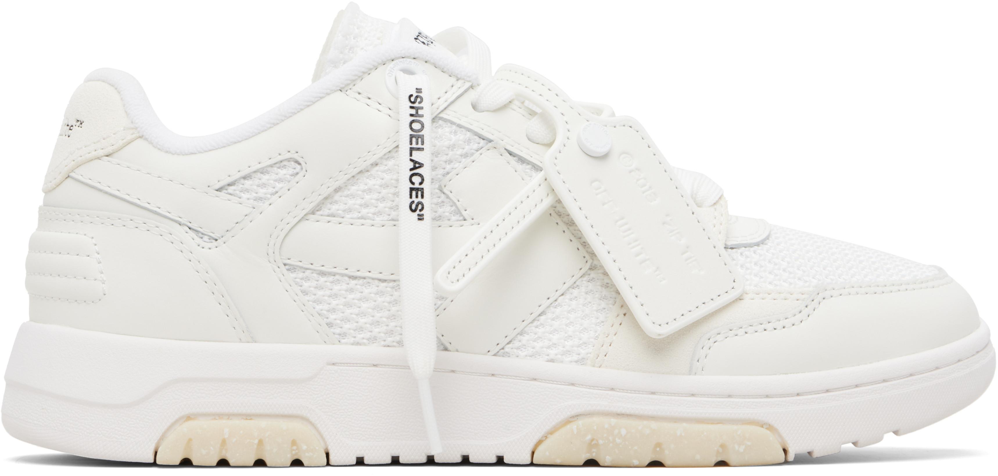 White & Off-White Slim Out Of Office Sneakers by OFF-WHITE