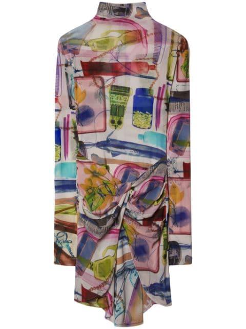 X-Ray-print twist-detail minidress by OFF-WHITE