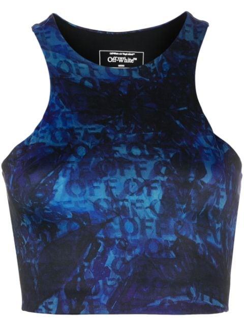 all-over logo-print crop top by OFF-WHITE
