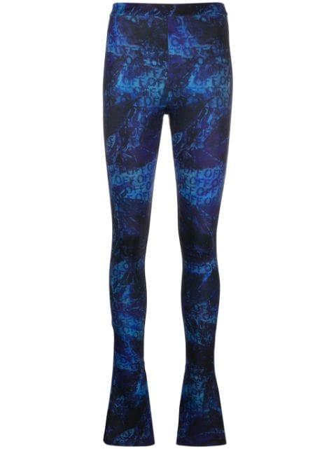 all-over logo-print flared trousers by OFF-WHITE