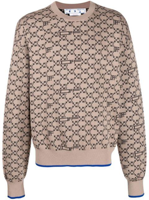all-over monogram crew neck jumper by OFF-WHITE