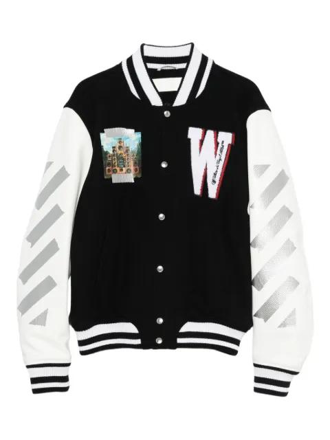 appliqué Diag-stripe varsity jacket by OFF-WHITE