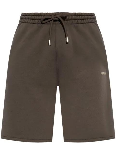 arrow-print cotton track shorts by OFF-WHITE
