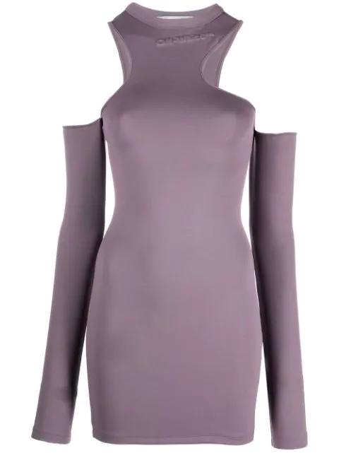 asymmetric cold-shoulder minidress by OFF-WHITE