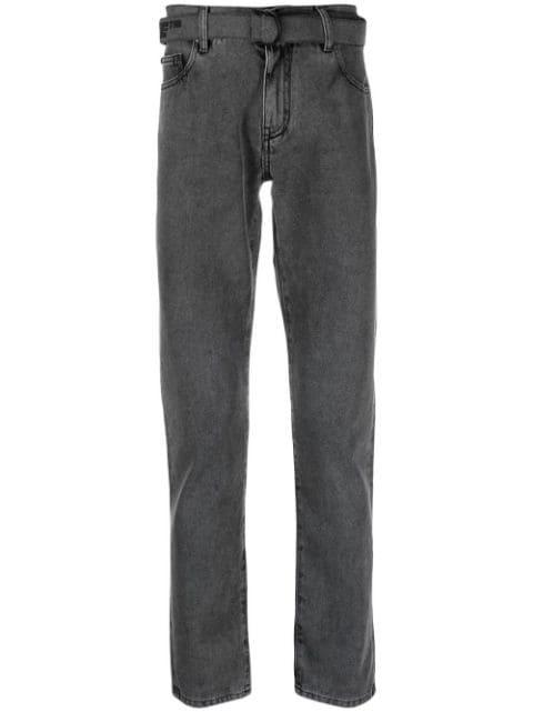 belted straight-leg jeans by OFF-WHITE