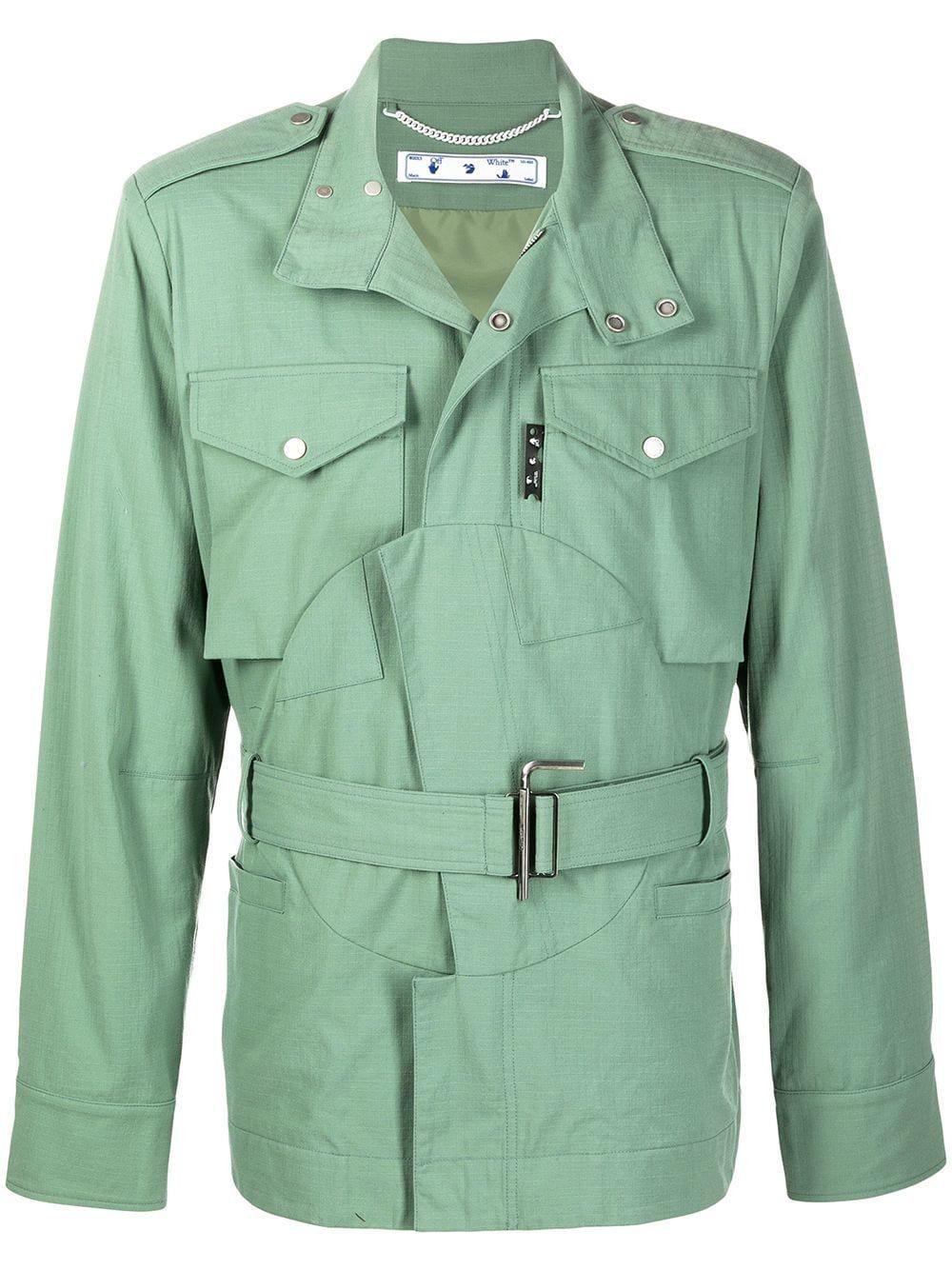 belted-waist military jacket by OFF-WHITE