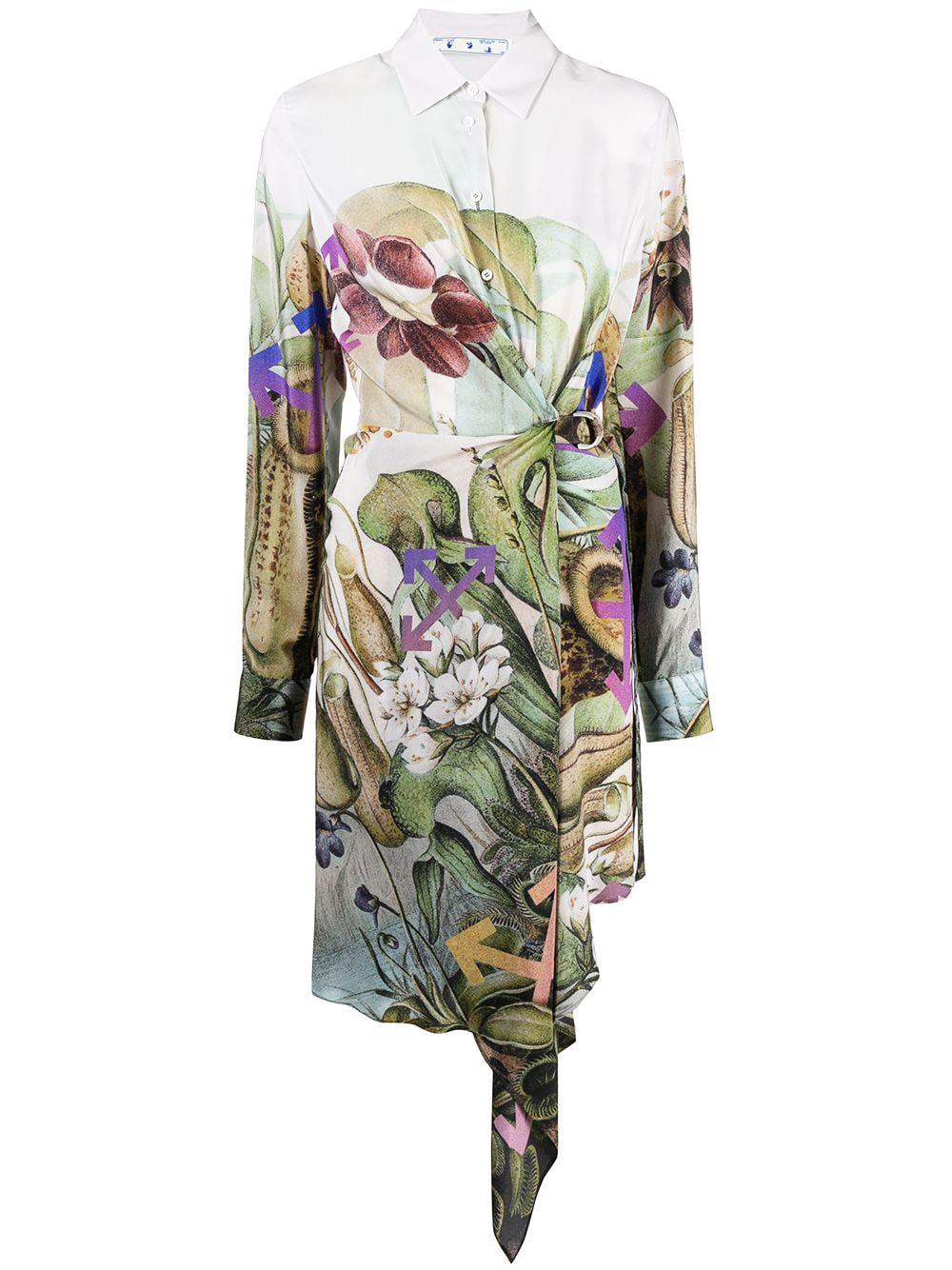 botanical-print shirt dress by OFF-WHITE