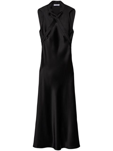 buckle-detail satin midi dress by OFF-WHITE