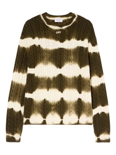cable-knit tie-dye crewneck by OFF-WHITE