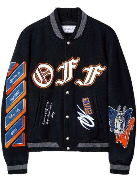 chenille-logo bomber jacket by OFF-WHITE