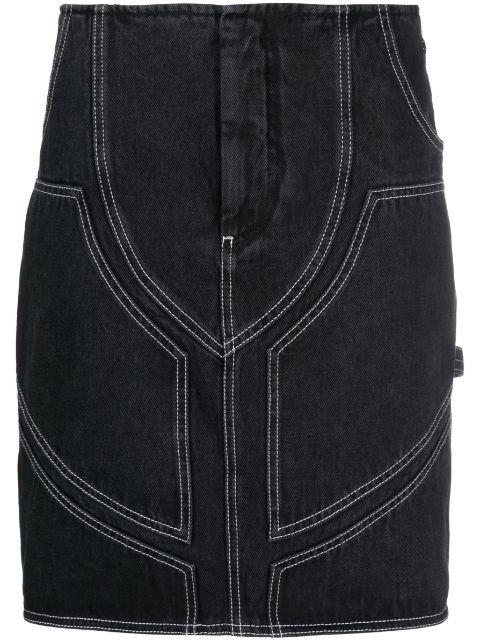 contrast-stitch denim skirt by OFF-WHITE