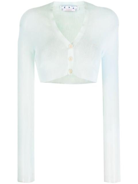 cropped embroidered-logo cardigan by OFF-WHITE