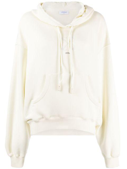 crystal-embellished cotton hoodie by OFF-WHITE