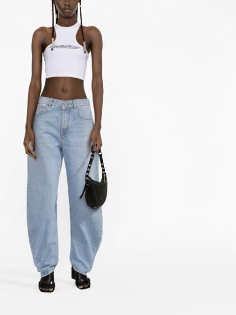 crystal-embellished logo crop top by OFF-WHITE