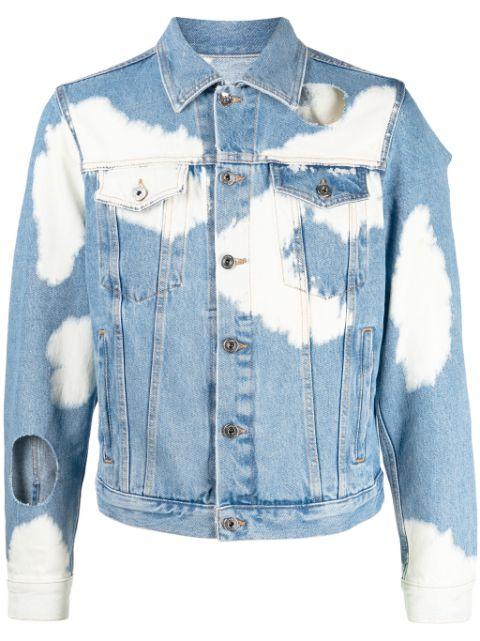 cut-out bleached denim jacket by OFF-WHITE