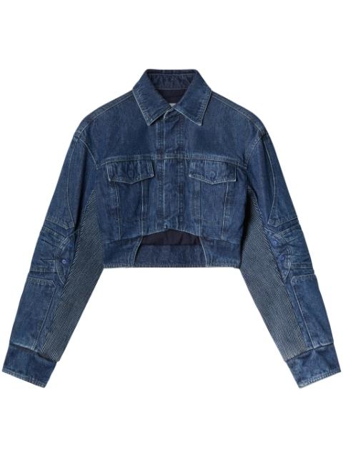 cut-out motorcycle denim jacket by OFF-WHITE