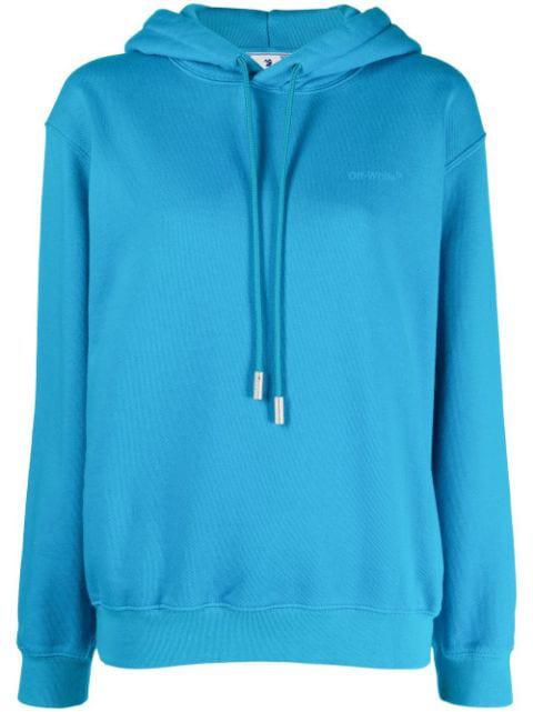 diagonal-stripe drawstring hoodie by OFF-WHITE